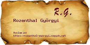 Rozenthal Györgyi névjegykártya